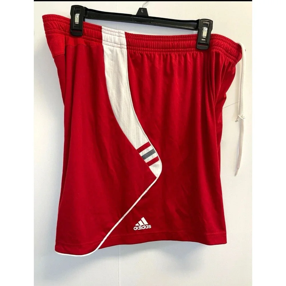 adidas Climacool Men's 2XL Athletic Shorts Red White Logo‎ 6